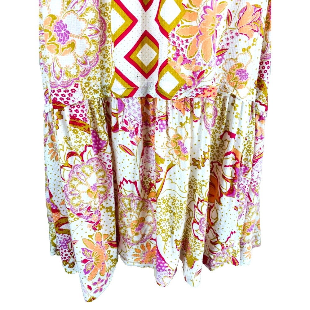 Intimately Free People Get A Clue Mini Dress Size M Strappy Floral Flounced - Picture 15 of 16